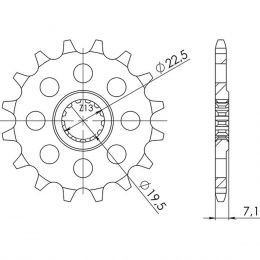 PIGNONE PASSO 520 - Z 14 DENTI (DIS.22401)