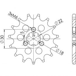 PIGNONE PASSO 520 - Z 12 DENTI (DIS.24201)