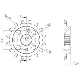 PIGNONE PASSO 520 - Z 15 DENTI (DIS.24509)