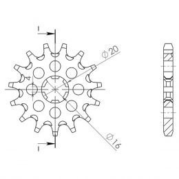 PIGNONE PASSO 428 - Z 13 DENTI (DIS.28200)