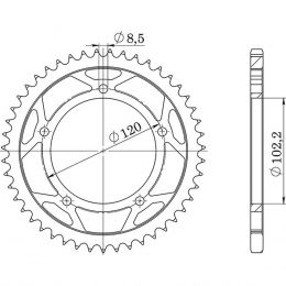 CORONA IN ACCIAIO PASSO 420 - Z 47 DENTI (DIS.35104)