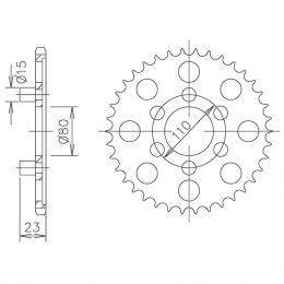 CORONA IN ACCIAIO PASSO 520 - Z 36 DENTI (DIS.35200)