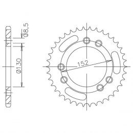 CORONA IN ACCIAIO PASSO 525 - Z 41 DENTI (DIS.44602)