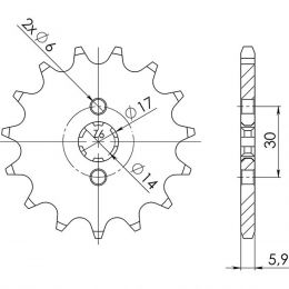 PIGNONE PASSO 420 - Z 12 DENTI (DIS.49101)