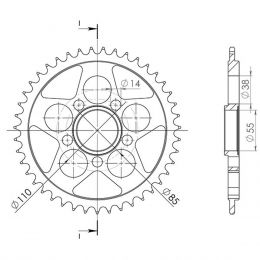 CORONA IN ACCIAIO PASSO 525 - Z 39 DENTI (DIS.50610)