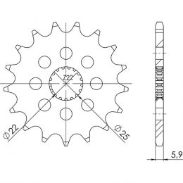 PIGNONE PASSO 520 - Z 14 DENTI (DIS.61201)