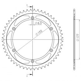 CORONA IN ACCIAIO PASSO 520 - Z 52 DENTI (DIS.63200)