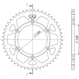 CORONA IN ALLUMINIO PASSO 520 - Z 38 DENTI (DIS.72304)