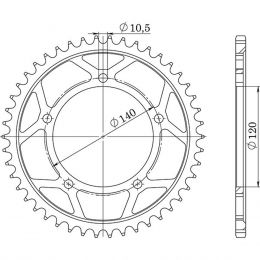 CORONA IN ACCIAIO PASSO 530 - Z 43 DENTI (DIS.86603)