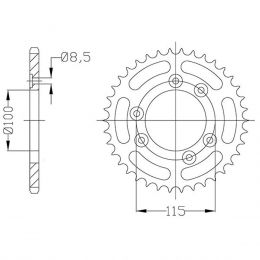 CORONA IN ACCIAIO PASSO 420 - Z 51 DENTI (DIS.92115)