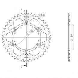 CORONA IN ALLUMINIO PASSO 520 - Z 48 DENTI (DIS.93501)