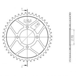 CORONA IN ACCIAIO PASSO 520 - Z 43 DENTI (DIS.16310)