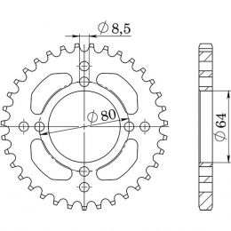 CORONA IN ACCIAIO PASSO 420 - Z 48 DENTI (DIS.12101)