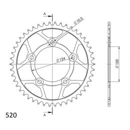 CORONA IN ACCIAIO PASSO 520 - Z 48 DENTI (DIS.50613)