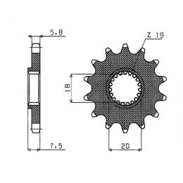 PIGNONE PASSO 520 - Z 12 DENTI (DIS.20206)