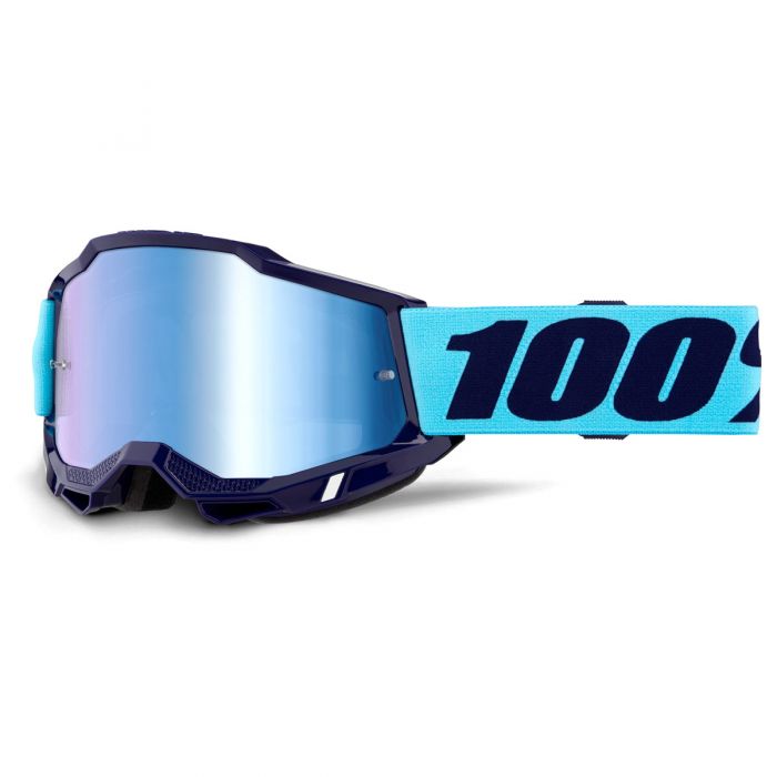 Maschera Cross 100% ACCURI2 Blue - Lente Blu Specchio