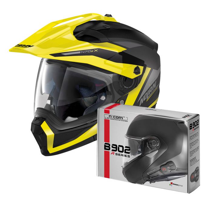 Casco enduro stradale Nolan N70-2 X Bungee nero giallo