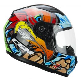 CASCO MOTO BAMBINO CGM 265X LUCKY BOXER AZZURRO ROSSO VERDE ECE 22.06