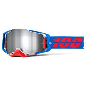 Motocross Maske 100% Armega Ironclad Silber Mirror Linse