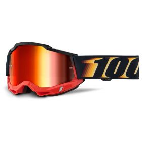 Motocross Maske 100% Accuri 2 Stamino 2 Rot Mirror Linse