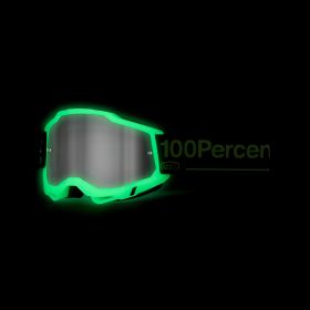 100% Accuri 2 Glow Motocrossmaske Silber Spiegelglas