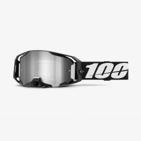 100% Armatic Black Motocross-Maske mit silbernem Spiegelglas