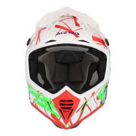 Motocross-Helm ACERBIS X-Track 22.06 Grünweiß glänzend