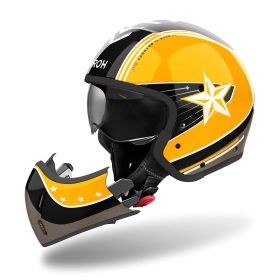 Jet Helmet AIROH J 110 Command Black Yellow Gloss