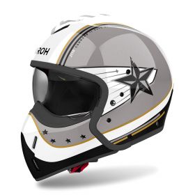 Jet Helmet AIROH J 110 Command White Grey Gold Glitter