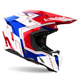 Motocross Helmet AIROH Twist 3 Dizzy White Blue Red Gloss