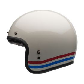 Jet Helm Cafe Racer BELL Custom 500 Stripes Pearl White