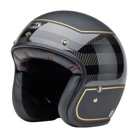 Casco Jet Cafe Racer BELL Custom 500 Carbon 22.06 Rolandsand Players Nero Oro Opaco Lucido