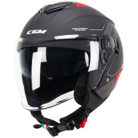 Casque Jet CGM 126G IPER CITY Noir Rouge Mat