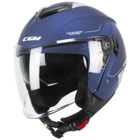 Casque Jet CGM 126G IPER CITY Bleu Argent Satiné