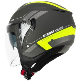 Casco Jet CGM 126G IPER CITY Grafite Giallo Fluo Opaco