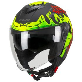 Jet Helm CGM 126X IPER ALERT Schwarz Matt Fluo Gelb