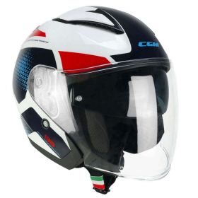 Casco Jet CGM 136G DNA GALAXY Bianco Blu Rosso