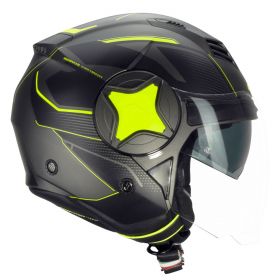 Demi Jet Helmet CGM 169G ILLI SPORT Satin Fluorescent Yellow Graphite