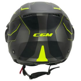 Demi Jet Helmet CGM 169G ILLI SPORT Satin Fluorescent Yellow Graphite