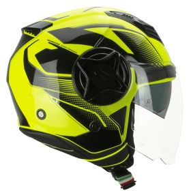 Demi Jet Helmet CGM 169G ILLI SPORT Fluorescent Yellow Black