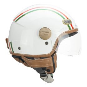 Jet Helmet CGM 191I PIX ITALIA Green White Red Shaped Visor