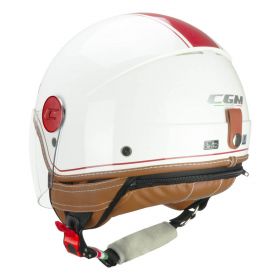 Casco Jet CGM 191V PIX VINTAGE Bianco Bordeaux Visiera Lunga