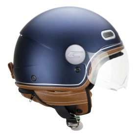 Casco Jet CGM 191V PIX VINTAGE Blu Argento Satinato Visiera Sagomata