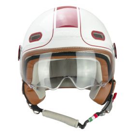 Jet Helmet CGM 191V PIX VINTAGE White Bordeaux Shaped Visor