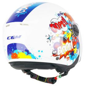 Casque Jet de Moto Enfant CGM 261G MINI COMICS Bleu Blanc