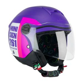 Casco Jet Bambino CGM 261X MINI SIGN Viola Rosa