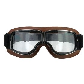 CGM 705V Kalifornische Motorradbrille Braun Klarlinse zugelassen