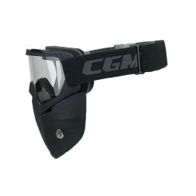 Masque de moto amovible CGM 740M lentille transparente noire mate approuvée