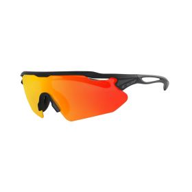 Fahrrad- und Skibrille CGM 770A FLY Iridium Plus Schwarz Rote Linse zugelassen