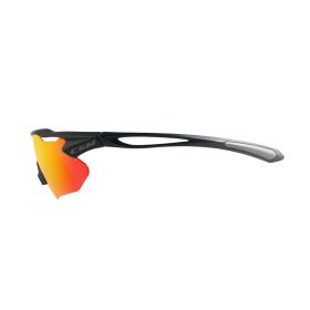 Fahrrad- und Skibrille CGM 770A FLY Iridium Plus Schwarz Rote Linse zugelassen